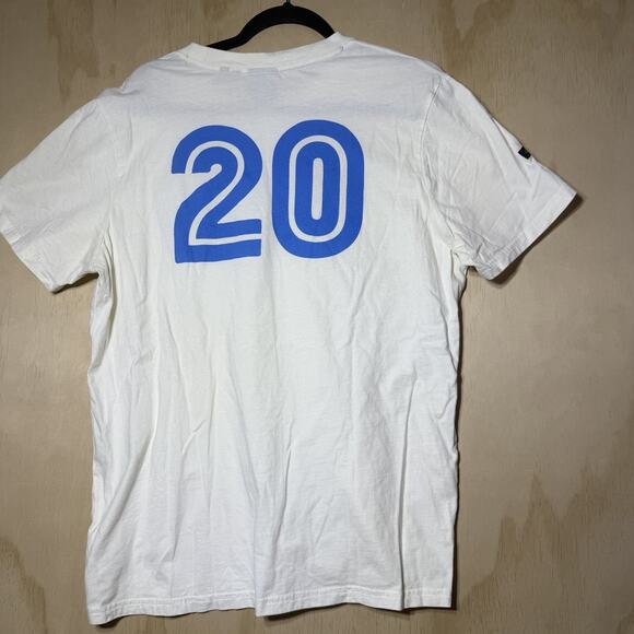 Superdry Men’s White Graphic T-Shirt Blue Logo “20” Back Size XL - Picture 7 of 8